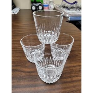 Crystal Princess House Vintage Set of 4 Ribbed Drinking Glasses Barware
